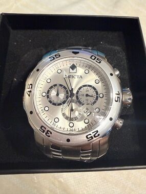 Huge All Stainless steel Invicta Pro Diver SCUBA Men's Watch - 48mm, chronograph